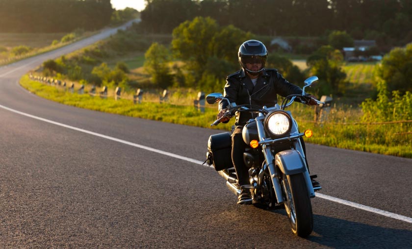 Motorcycle on the open road